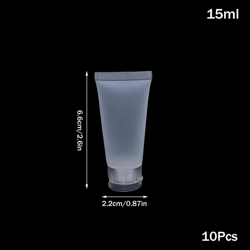 10Pcs Refillable Clear Lotion Containers for Travel Medical Supplies Peaceful Pleasures Health and Wellness 15ml flip cover