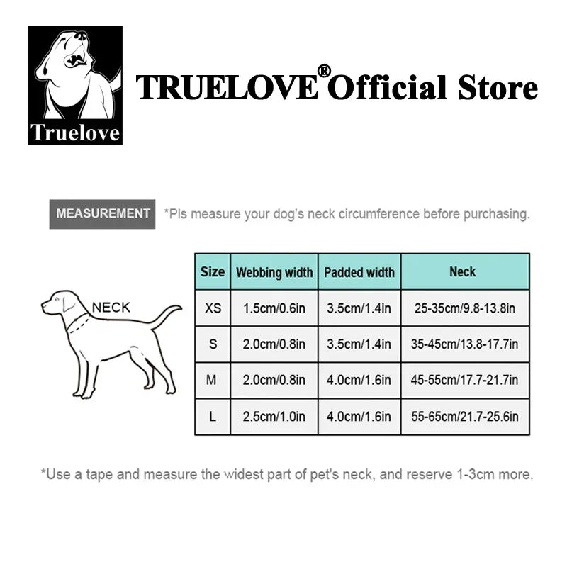 Truelove Pet Collar Reflective Multifunctional Personalized Dog Collar DuPont Soft Breathable Adjustable for Large Dogs TLC5611 Peaceful Pleasures Health and Wellness