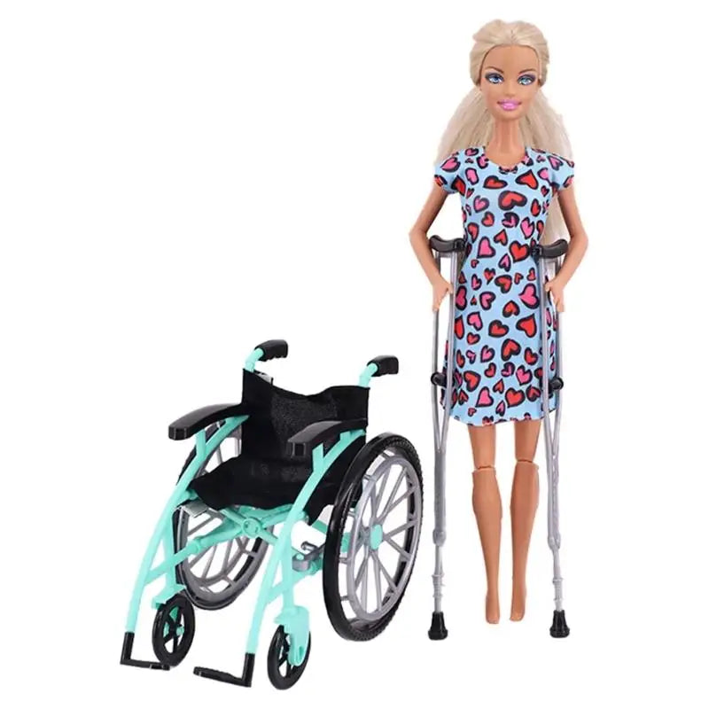 Foldable Wheelchair & Crutches Pretend Play Set – 3 Pcs