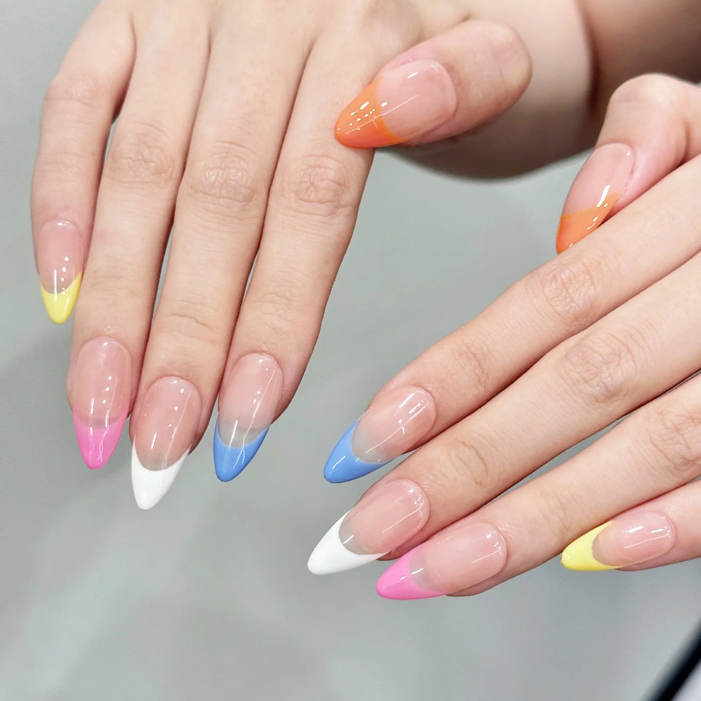 French Almond Press-On Nails – Red Love Print | 10-Piece Set