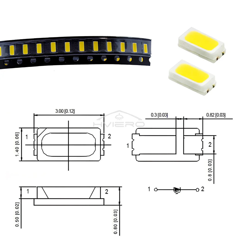 1000pcs 3014 SMD LED Chips – White Red Blue Green Yellow