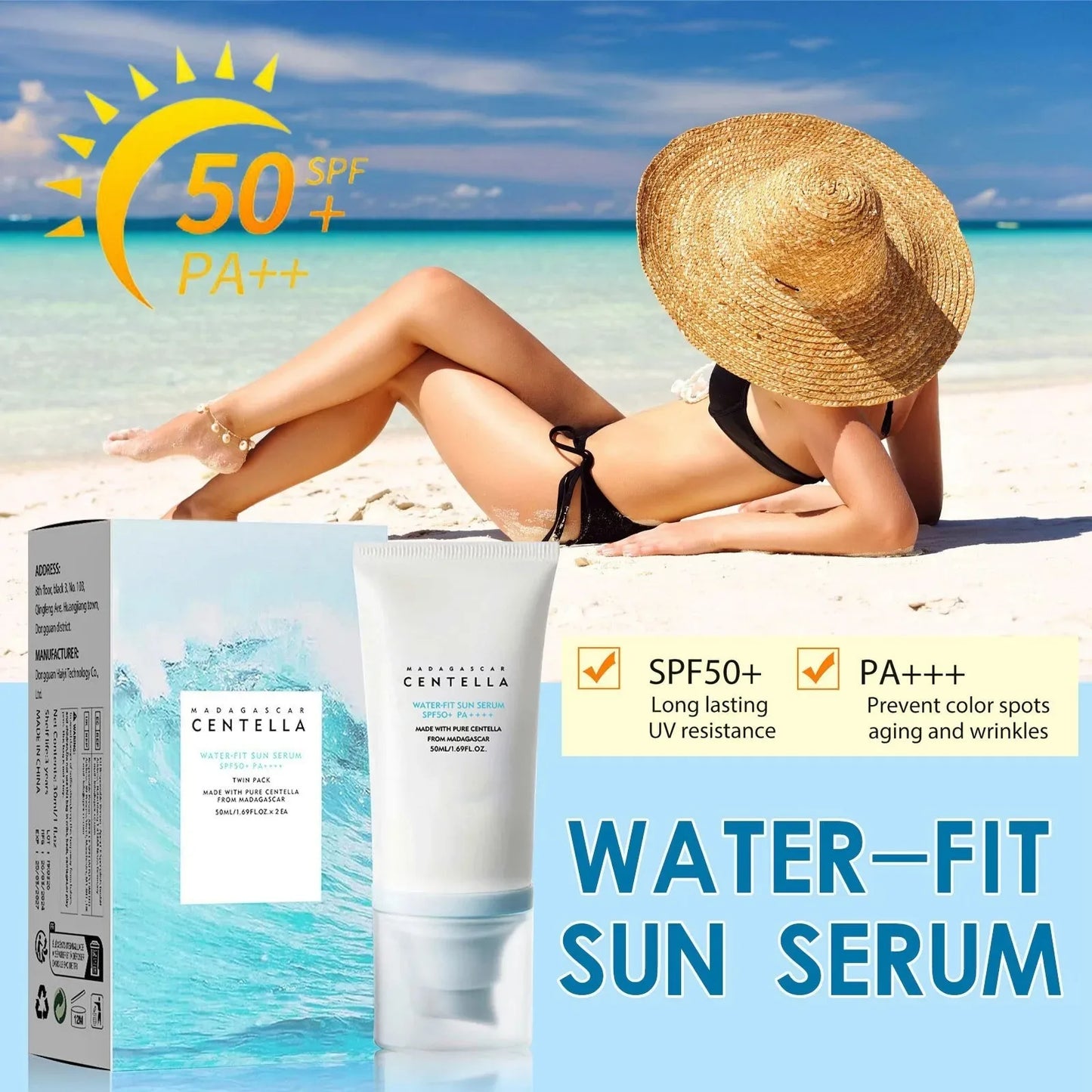 LGRAMER SPF 50+ Centella Facial Sunscreen | Korean Moisturizer