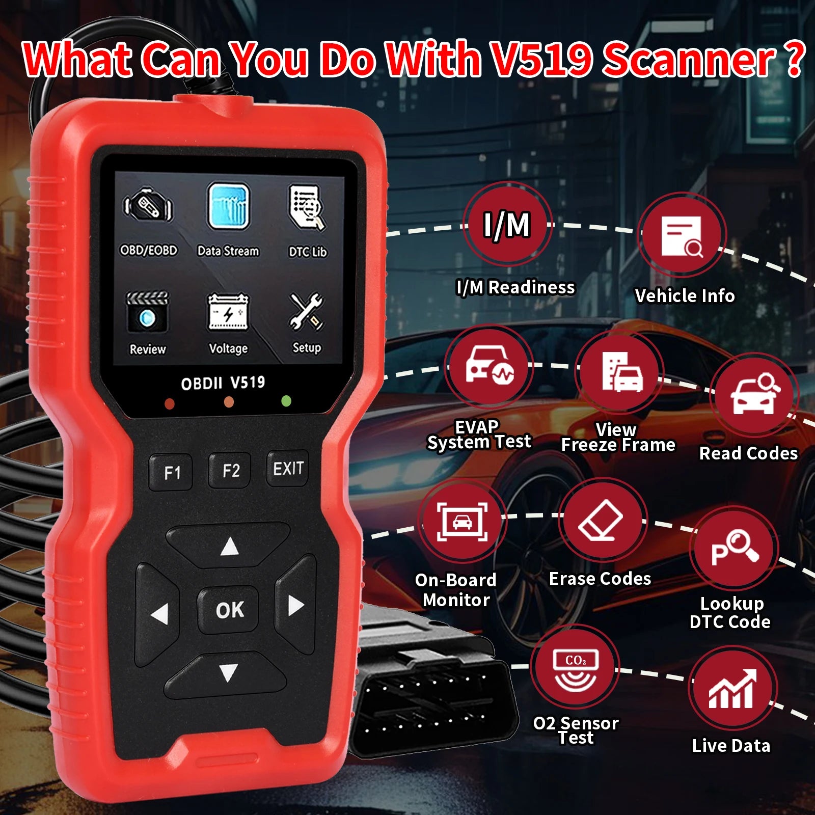 V519 OBD2 Scanner – USB Car Diagnostic Tool, Reads & Clears Codes Peaceful Pleasures Health and Wellness