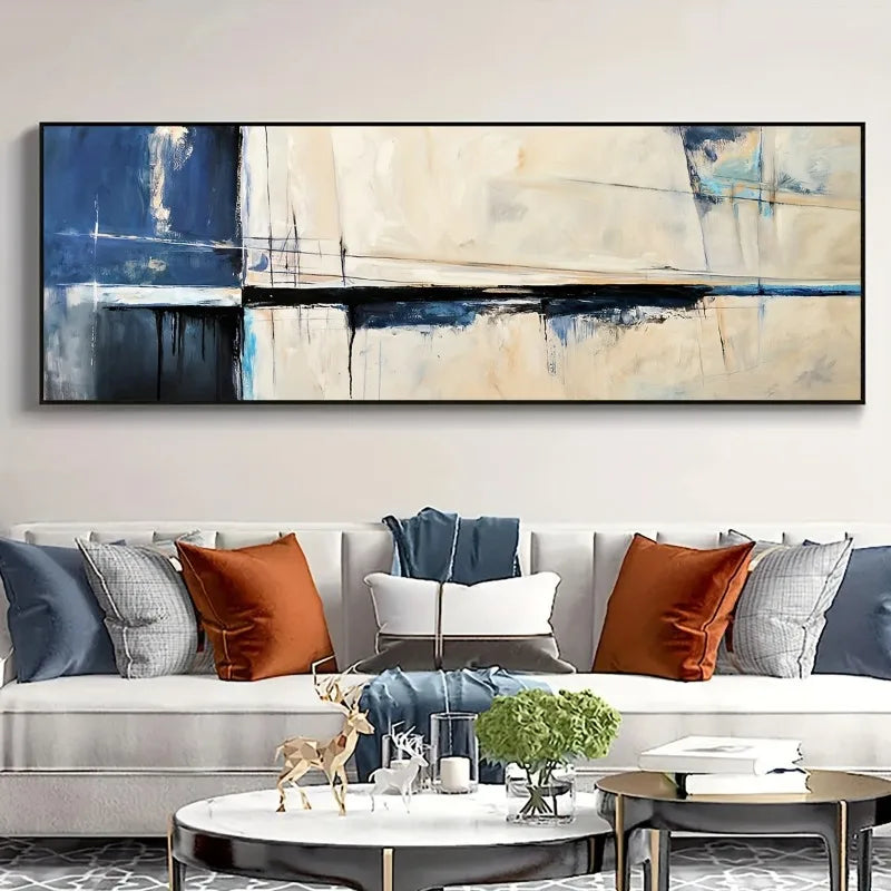 Chic Abstract Blue & Gray Canvas Art Poster - Perfect for Living Room, Bedroom, Office Decor Ideal Gift for Friends & Family Peaceful Pleasures Health and Wellness