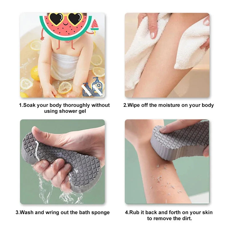Soft Bath Sponge Brush Exfoliating Dead Skin Sponge For Kids Massager Cleaning Shower Brushes Peeling Fish Scale Sponge Rub Peaceful Pleasures Health and Wellness