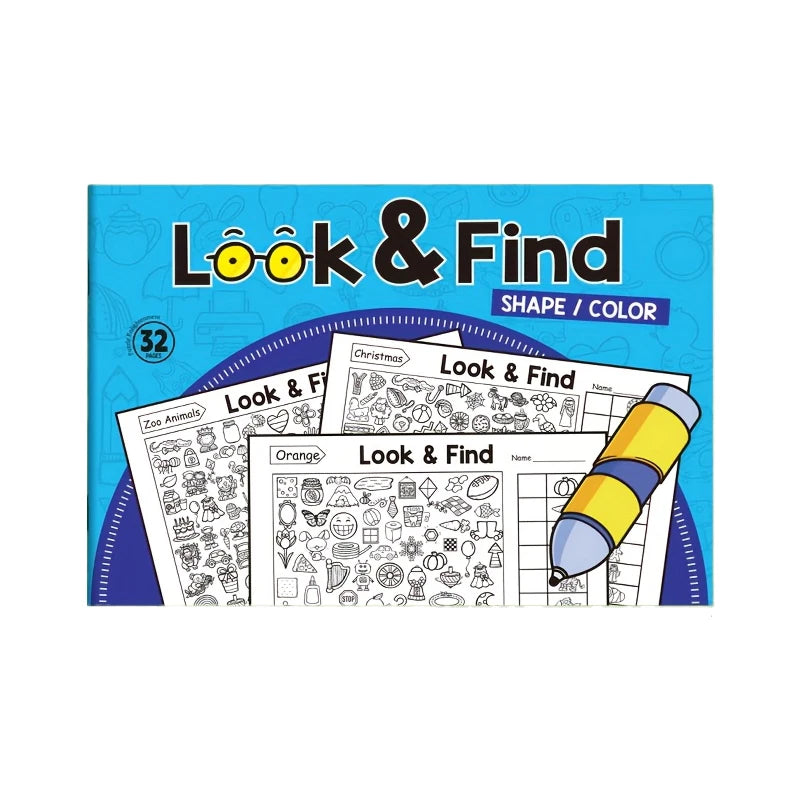 Children's Hidden Object Coloring Book Interactive Search Activity