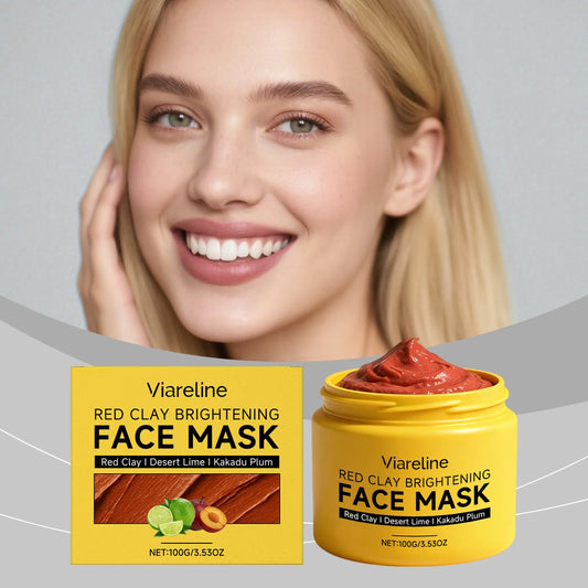 Viareline Red Clay Mask – Pores, Dark Spots & Brightening Clay Facial Mask Peaceful Pleasures Health and Wellness