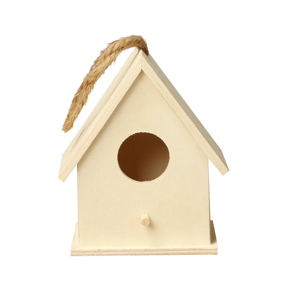 Wooden Hanging Birdhouse | Outdoor Garden Bird Nest Box Hanging Birdhouse Peaceful Pleasures Health and Wellness B