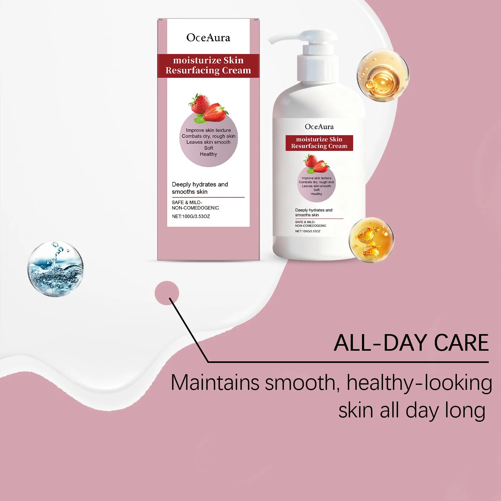 Strawberry Moisturizing Lotion Repair Dry Skin Smoothing Wrinkles Brightening Softening Lasting Fragrance Body Nourishing Lotion Peaceful Pleasures Health and Wellness