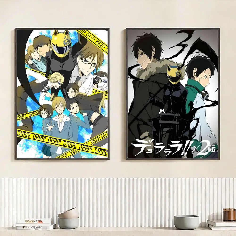 Anime D-Durarara!! Poster HD Self Adhesive Waterproof Wall Art Ideal for Home Office Dorm Bedroom Great Gift Peaceful Pleasures Health and Wellness