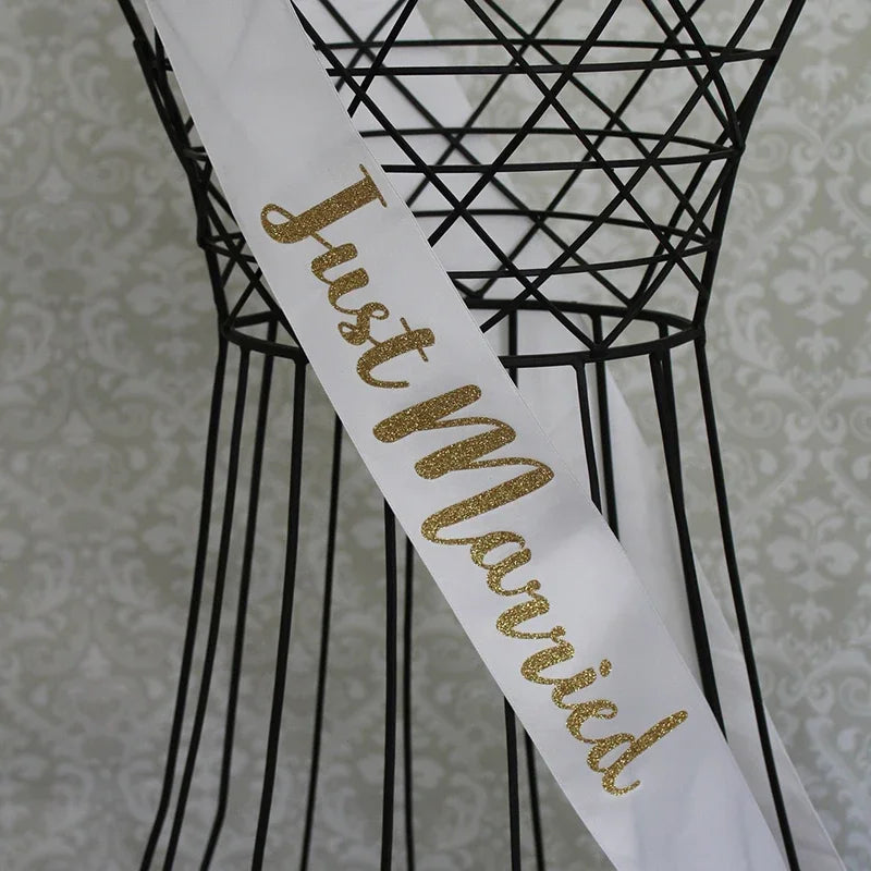 Just Married Mr & Mrs Sash Set | Wedding & Honeymoon Props Wedding Sash Set Peaceful Pleasures Health and Wellness Just Married