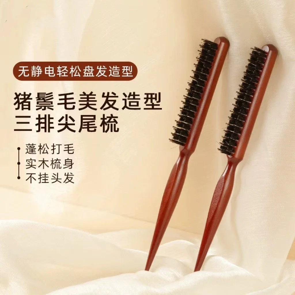 Natural Boar Bristle Hair Brush – Anti-Static Wood Handle Comb Boar Bristle Hair Brush Peaceful Pleasures Health and Wellness