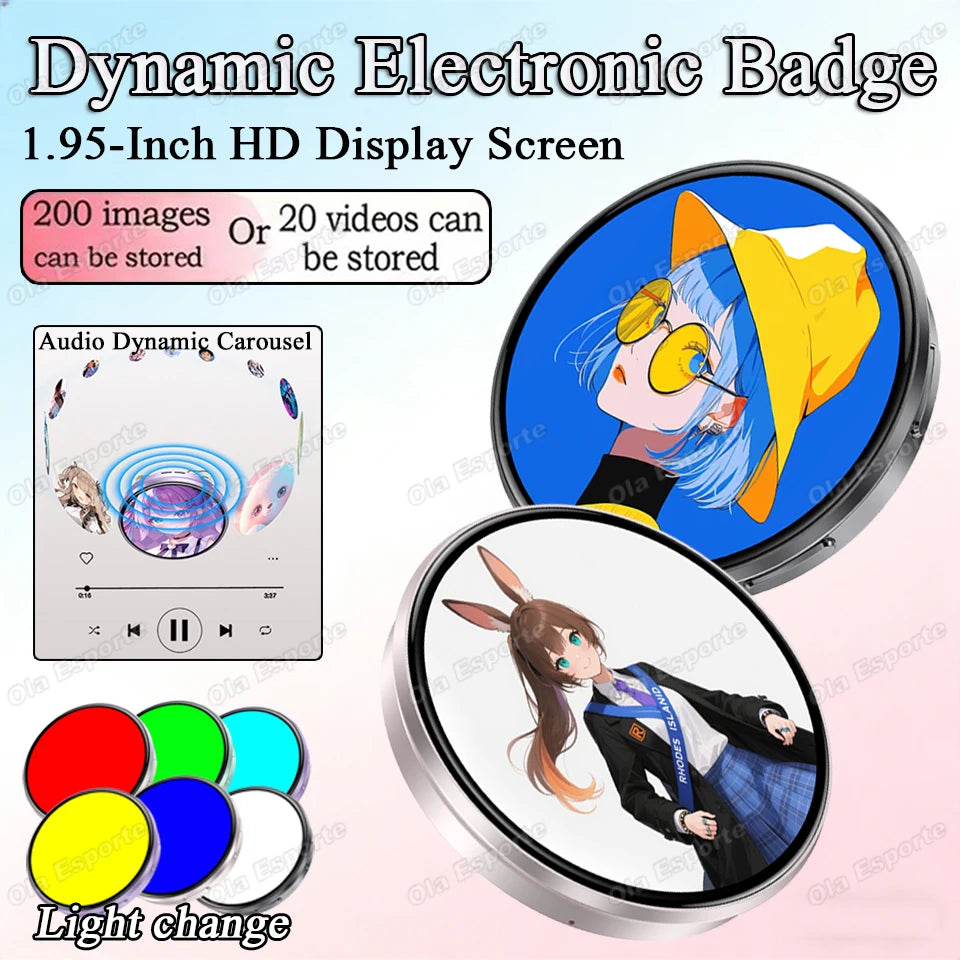 M3 Bluetooth Smart Badge – 1.95" HD Touch Screen Wearable Display
