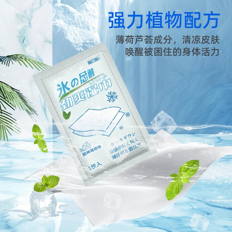 Mint Cooling Wet Wipes – Portable Refreshing Summer Wipes