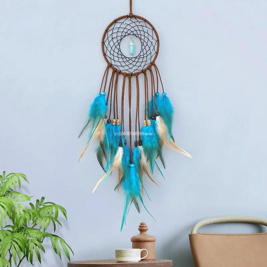 Dream Catcher Handmade Dreamcatcher Feathers Dream Catchers Wall Hanging Home Room Decoration Baby Wall Decor פעמון דלת כניסה Peaceful Pleasures Health and Wellness