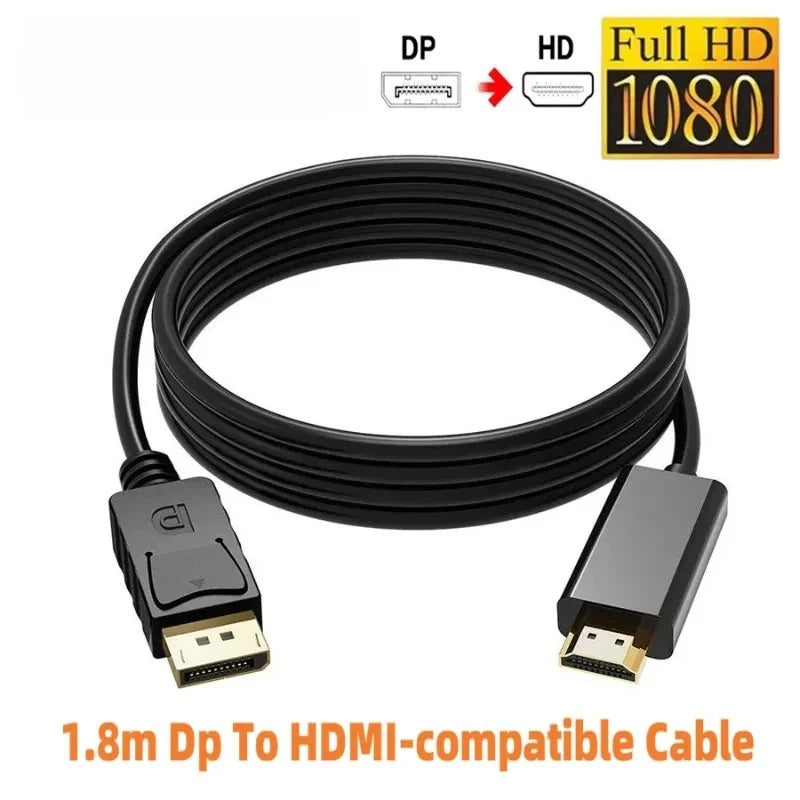 DP to Hdmi 4K 30Hz DisplayPort to Hdmi Adapter Cable Gold-Plated Connector for PC Laptop Monitor Projector HDTV Audio Video Sync Peaceful Pleasures Health and Wellness