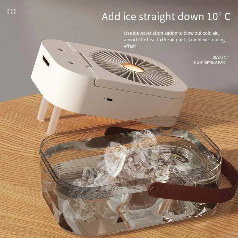 New Type Double Spray Cooling Fan 250ml Water Storage Humidifier Fan 2 In 1 With Control Intelligent Office And Home Cooling Fan Peaceful Pleasures Health and Wellness