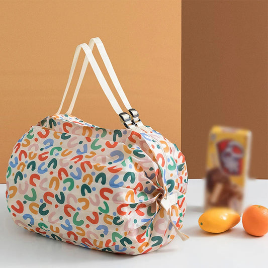 Large Capacity Thickened Shopping Bag Multiple Fashion Foldable Environmentally Friendly One Shoulder Portable Supermarket Bags Peaceful Pleasures Health and Wellness