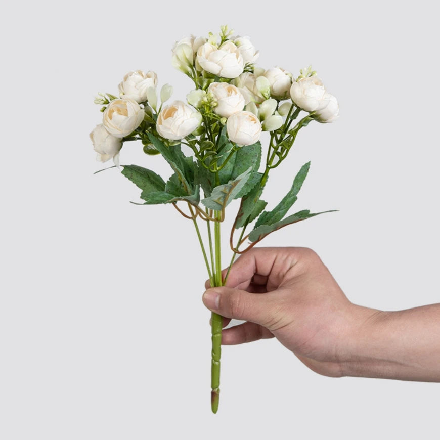 15-Head Silk Rose Bouquet | Wedding & Home Artificial Flowers