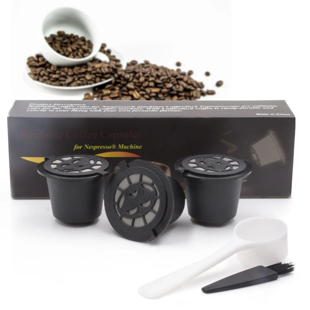3pcs Refillable Reusable Coffee Capsule Filters for Nespresso Machine Peaceful Pleasures Health and Wellness