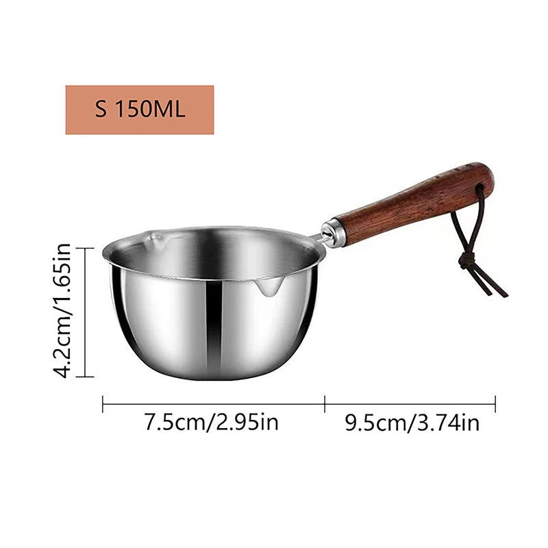 Stainless Steel Long Handle Wax Melting Pot & Butter Warmer Melting Pot Peaceful Pleasures Health and Wellness S