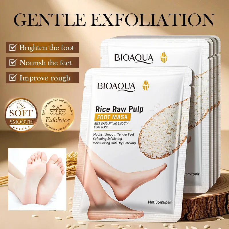 BIOAQUA White Rice Foot Peel Mask – Exfoliate & Moisturize