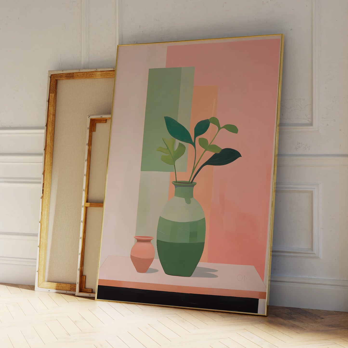 Modern Branches & Leaves Canvas Wall Art Print | Home Decor