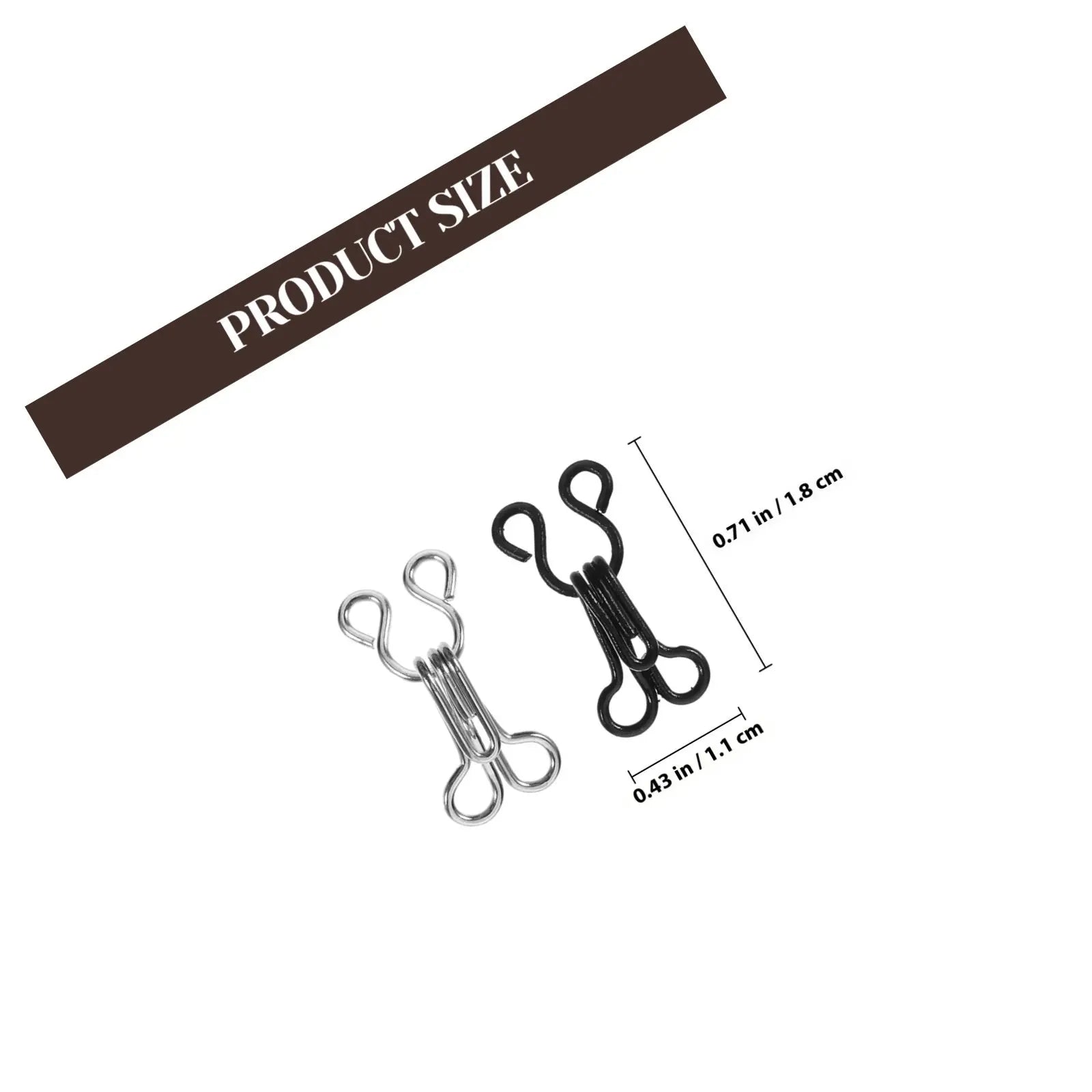 50Pcs Premium Metal Hooks Eyes for Bra Fastening Clothing Repair Sewing DIY Craft Jewelry Clasp Book Binding Silver Black Peaceful Pleasures Health and Wellness