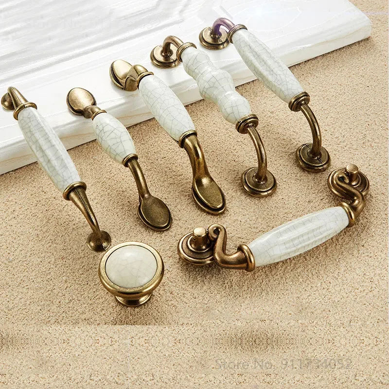 Retro European Bronze Cabinet Drawer Handles & Knobs | Zinc Alloy