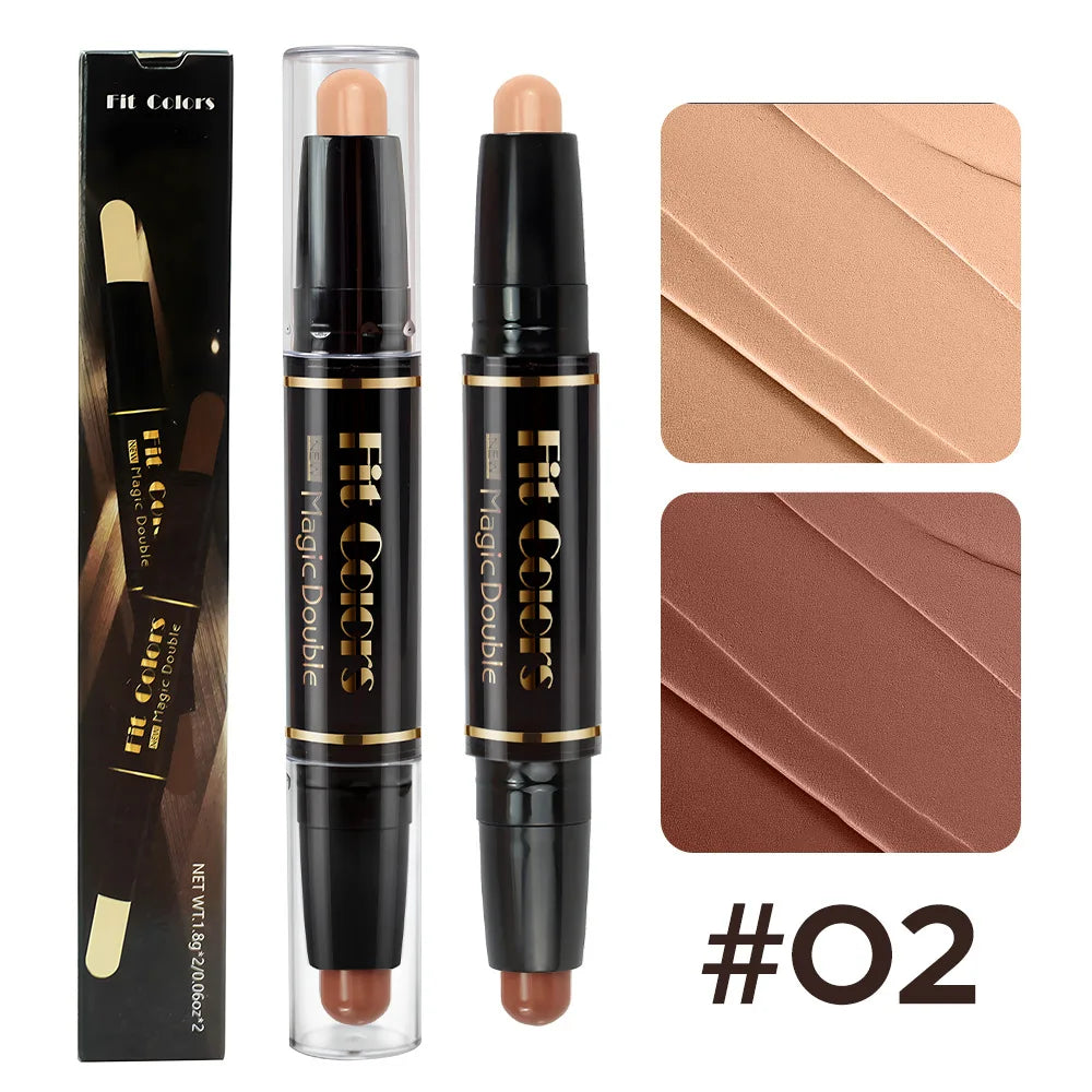 Double-Head Highlighter & Concealer Contour Stick – Waterproof