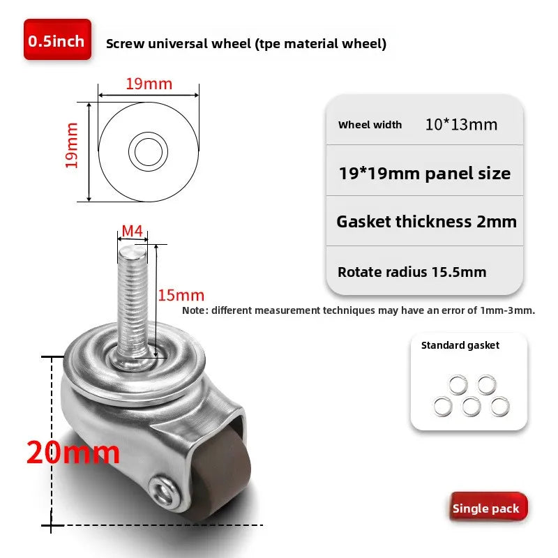 4PCS 360° Heavy Duty Swivel Caster Wheels – Red Trolley Castors