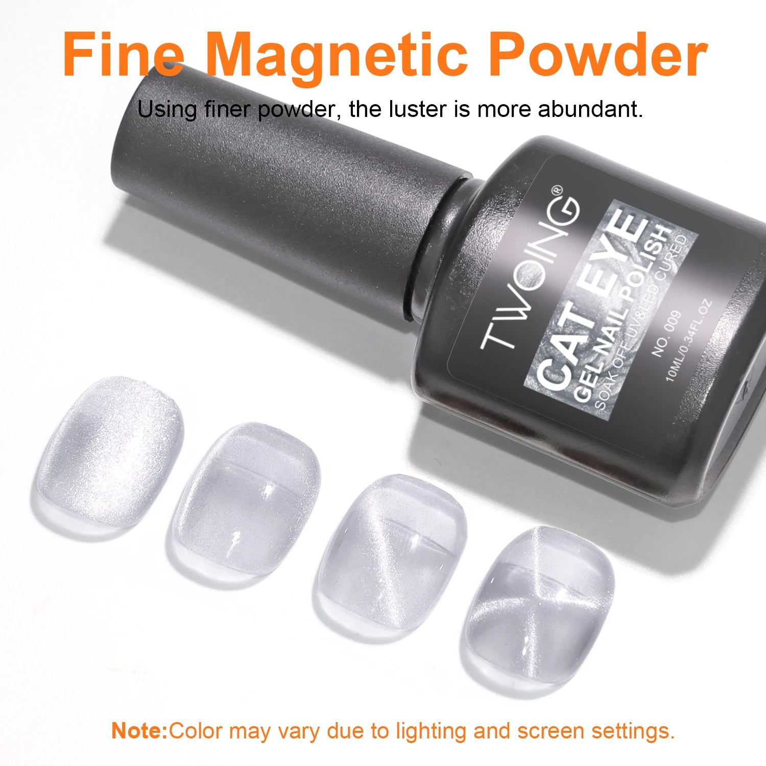 Silvery Cat Eye Gel Polish –Glossy Magnetic Gel Nail Polish with Holographic 9D Cat Eye Effect, Long-Lasting Soak Off UV LED Gel Peaceful Pleasures Health and Wellness