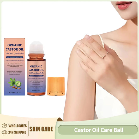 Castor Oil Roll-On for Body Care - Soothing Repairing Skin Brightening to Improve Dullness Relieve Skin Stress Lighten Fine Line Peaceful Pleasures Health and Wellness