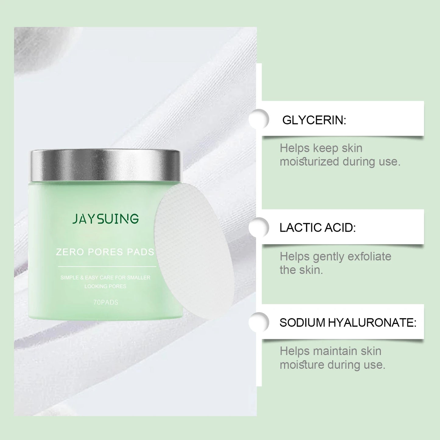 Jaysuing Salicylic Acid Face Pads – 70ct Exfoliating Pore Pads