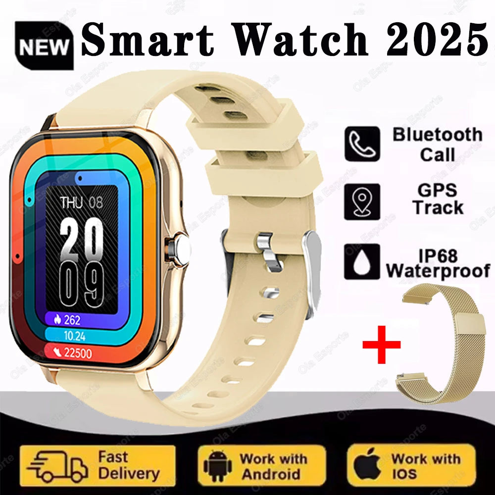 2.01'' Waterproof Smart Watch with Message Answer Call Sleep Monitoring Sports Pedometer Information Alerts For iPhone Android Peaceful Pleasures Health and Wellness Go20Milan