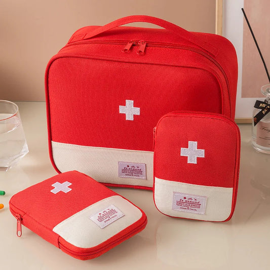 Portable First Aid Kit Bag – Travel, Outdoor & Home Emergency First Aid Kit Bag Peaceful Pleasures Health and Wellness Red