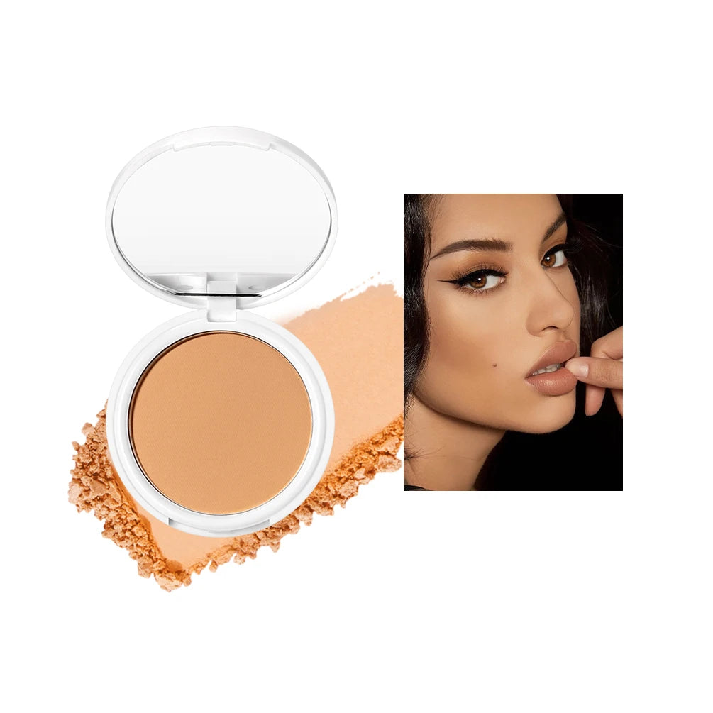 QIBEST Face Powder Oil-Control Matte Setting Powder Lasting Makeup Concealer Nude Pressed Powder Foundation Base Cosmetics New Peaceful Pleasures Health and Wellness 03