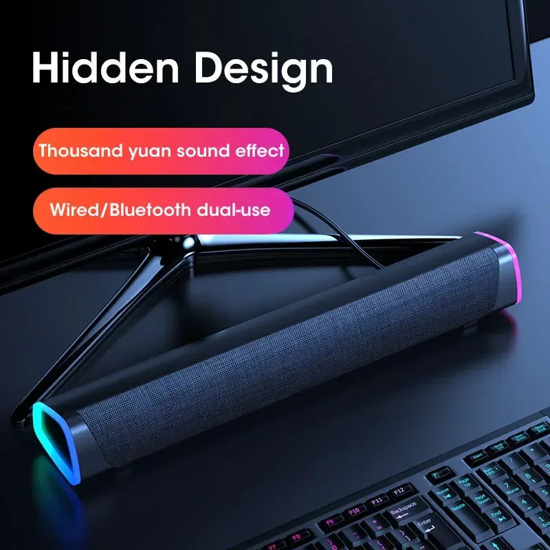 2.1 Channel Soundbar with Subwoofer, Bluetooth 5.0 Speaker System for TV/PC, USB Powered Stereo Bass HD Audio for Laptop/Macbook Peaceful Pleasures Health and Wellness