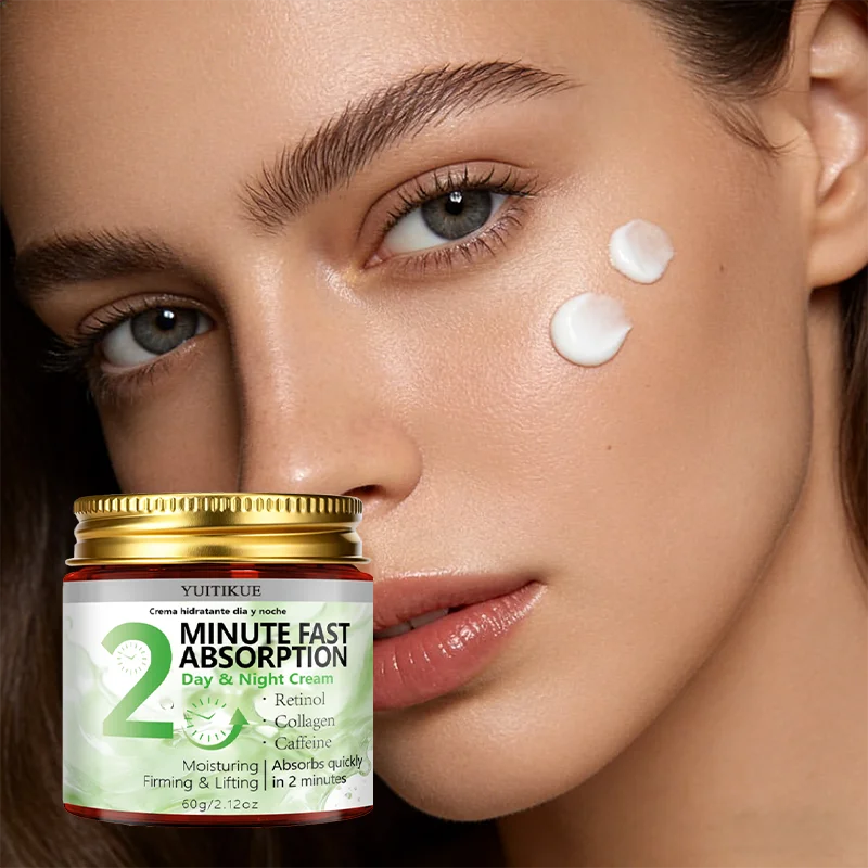 Yuitikue 2 Minute Fast Absorption Day & Night Cream, 60g Retinol Collagen & Caffeine Moisturizer for Firming & Lifting Skin Care Peaceful Pleasures Health and Wellness