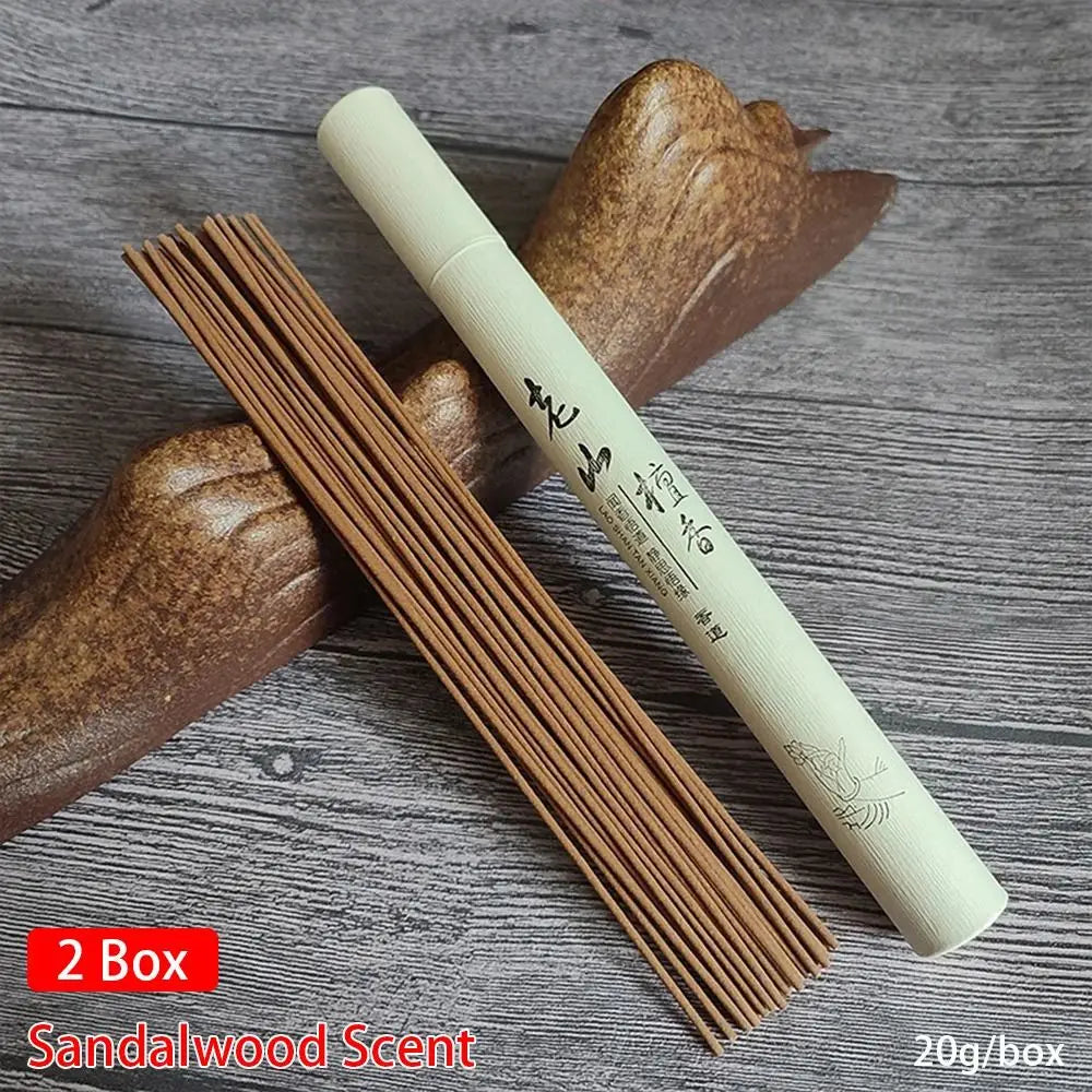1/2Box Sandalwood Mugwort Scent Incense Stick Tranquilize Mind Home Office Bedroom Refreshing Scent Natural Sleeping Aiding Peaceful Pleasures Health and Wellness 2 Box Scent
