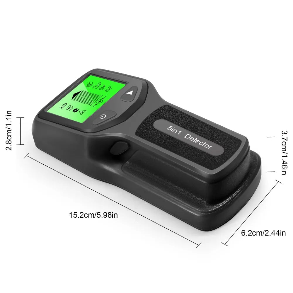 5-in-1 Wall Detector with LCD Display, Digital Handheld Scanner for AC Wire Metal Wood Pipe & Cable Accurate Locator Stud Finder Peaceful Pleasures Health and Wellness