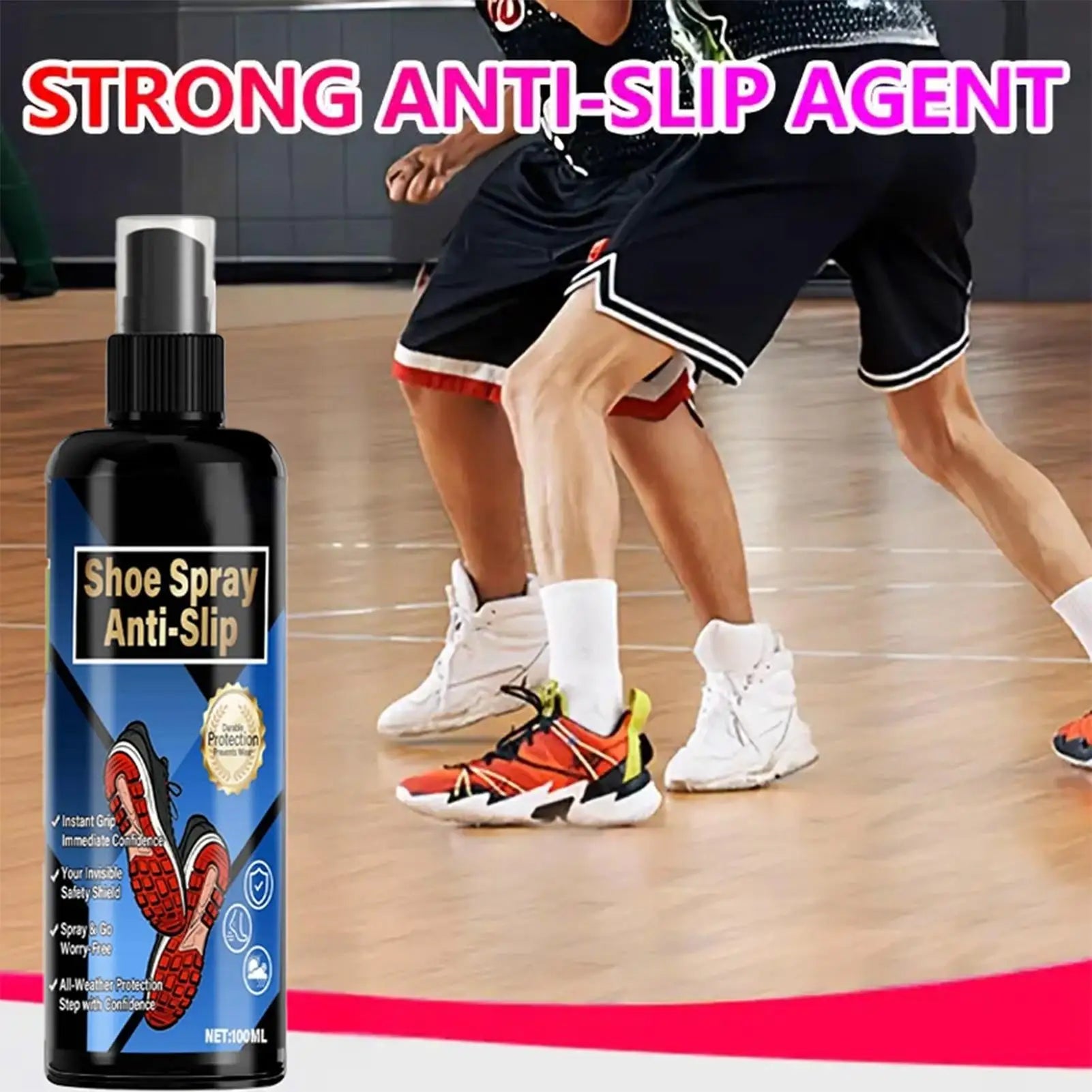 100ml Shoe Grip Spray Anti Slip Enhancer Sports Safety Traction Liquid for Basketball Soccer Tennis Golf Hiking Boots Sneakers Peaceful Pleasures Health and Wellness