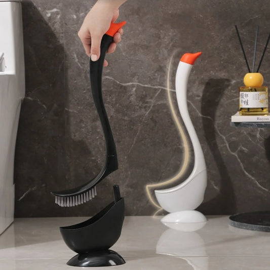 Swan Toilet Brush Plastic Household Toilet Cleaning Tool Set Cute and Creative No Blind Spots Cleaning Long-handled Toilet Brush Peaceful Pleasures Health and Wellness