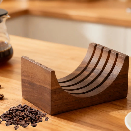 Espresso Coffee Puck Screen Stand, Reusable Wooden Walnut Stand for 51/53/58mm Espresso Portafilter Puck Screen Peaceful Pleasures Health and Wellness