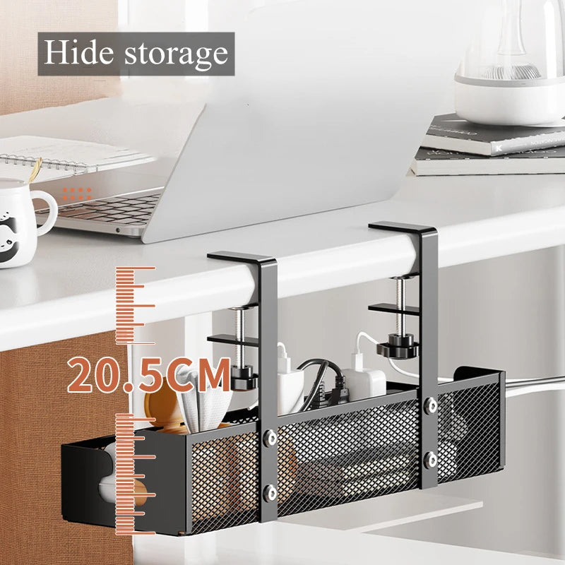 Under Desk Cable Management Tray | No-Drill Metal Organizer