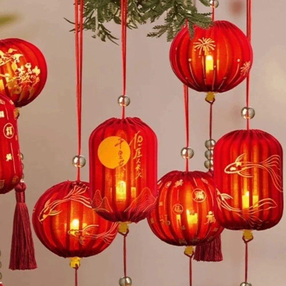 2026 Horse Year Chinese New Year Handmade Glowing Cloth Lantern