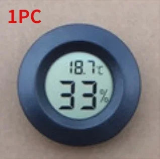 Mini Digital Thermometer Hygrometer – Round LCD Panel Mount Digital Thermometer Hygrometer Peaceful Pleasures Health and Wellness Black
