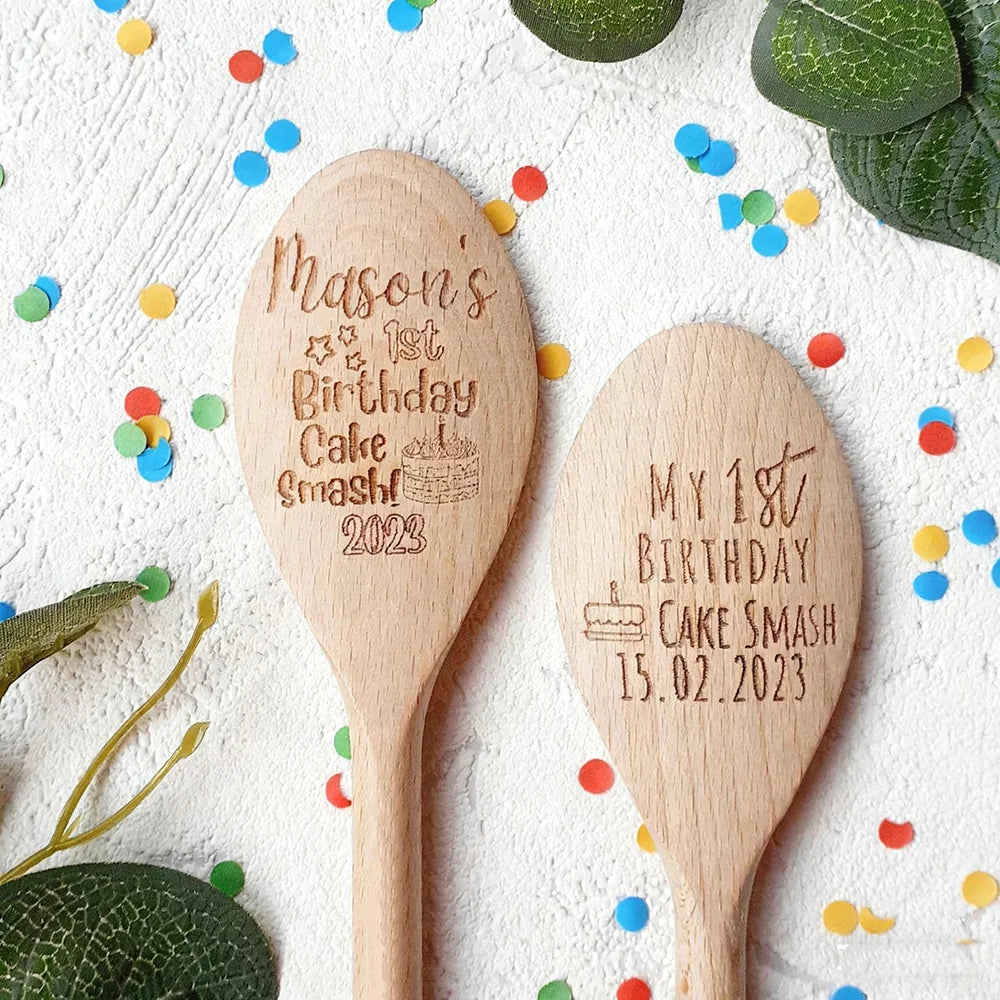 Personalised Engraved Wooden Spoon | First Birthday Keepsake Personalised Keepsake Spoon Peaceful Pleasures Health and Wellness