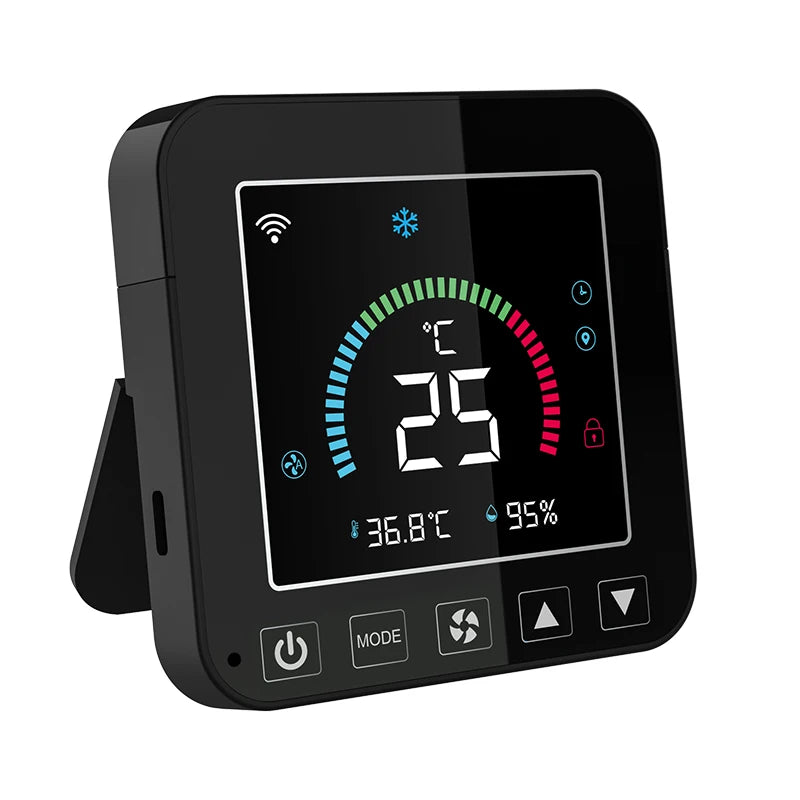 Tuya WiFi IR Smart Air Conditioner Thermostat Temperature Sensor Linkage Compatible with Alexa Google Home Smart Life App Peaceful Pleasures Health and Wellness black