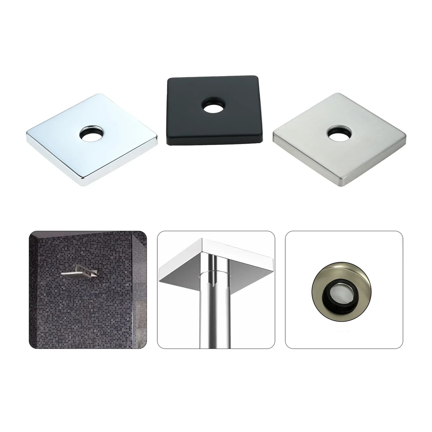 3.5" Square Shower Arm Flange Cover | Escutcheon Plate G1/2"